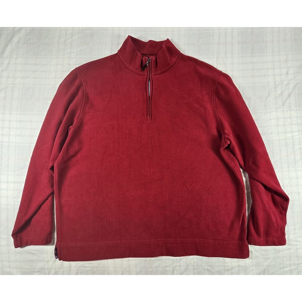 Robert Talbott Carmel Mens 1/4 Zip Soft Cotton Blend Red XL